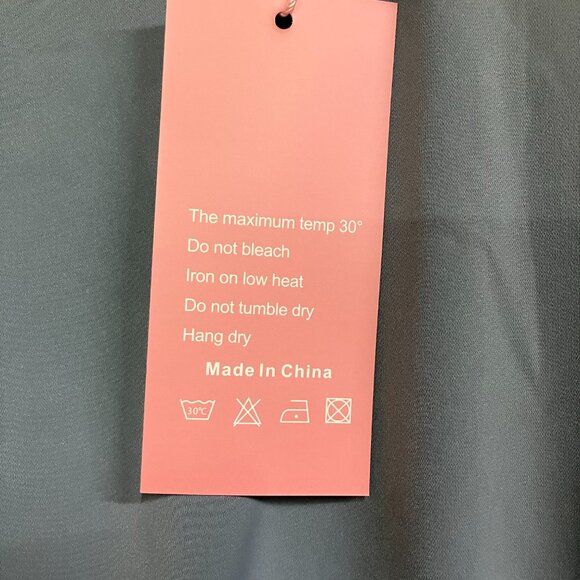 SUEANI Women's S Gray Tie Front Top Summer V-Neck Long Sleeve Twist Knot T-Shirt - Picture 3 of 12